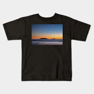 The moon at Worms Head Kids T-Shirt